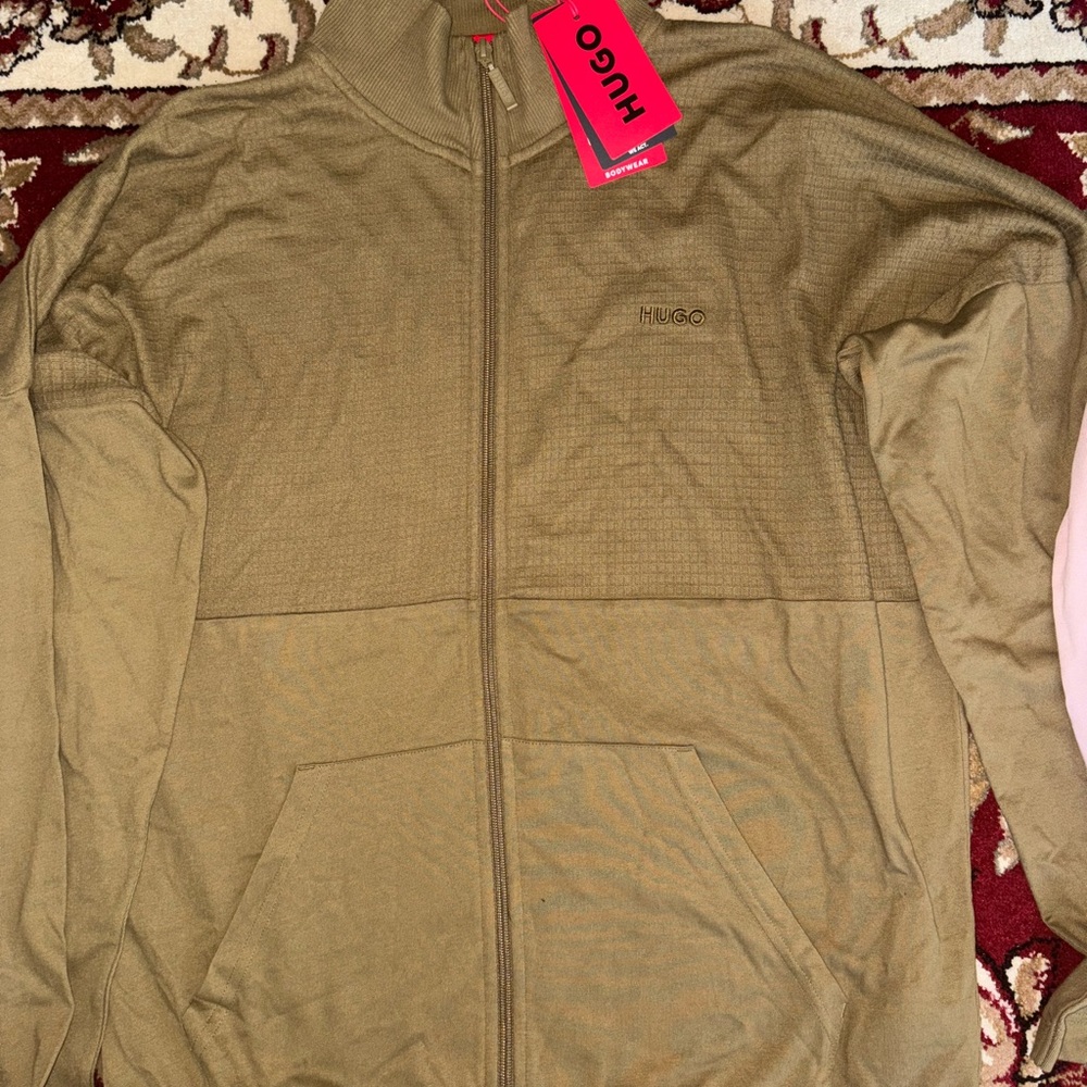HUGO Khaki Full-Zip Jacket